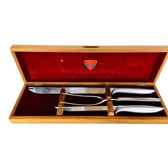 VTG 1950s Gerber Legendary Ron Snickersnees and Durendal Carving Knife Box Set - Picture 1 of 11